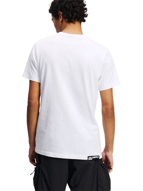 T-shirt uomo bianca in cotone Karl Lagerfeld jeans | A1M17003100
